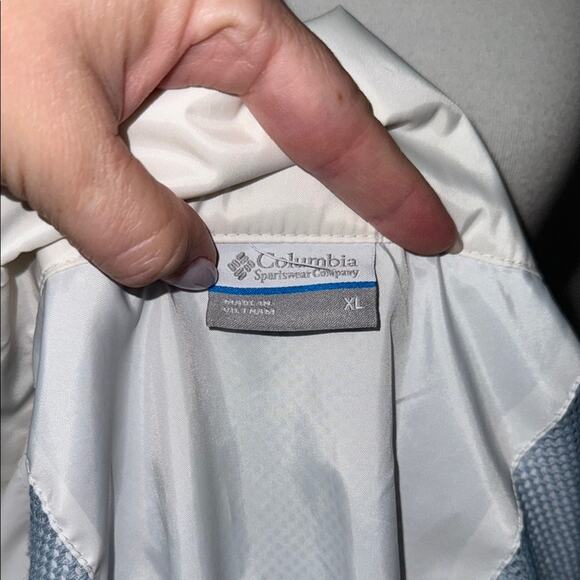 Columbia White Lightweight Full Zip Switchback Waterproof Rain Jacket Juniors XL - Picture 2 of 9